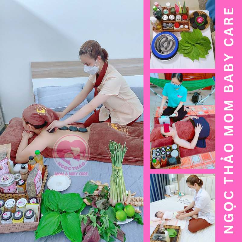 Vật liệu chăm sóc mẹ và bé sau sinh tại nhà được spa chuẩn bị đầy đủ